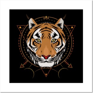 Tiger head illustration Posters and Art